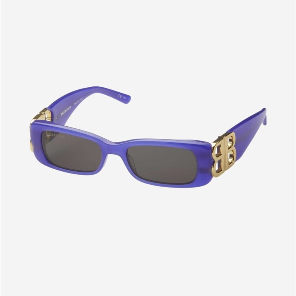 NEW BALENCIAGA DYNASTY MICRO VIOLET SUNGLASSES FEATURING BB LOGO BB0096S 004 - Picture 4 of 7